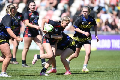 290426 - Dyffryn Taff v Bryncelynnog - Girls Schools Final U14 - Road To Principality Finals - Action during the match