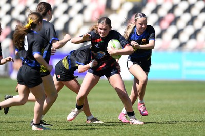 290426 - Dyffryn Taff v Bryncelynnog - Girls Schools Final U14 - Road To Principality Finals - Action during the match