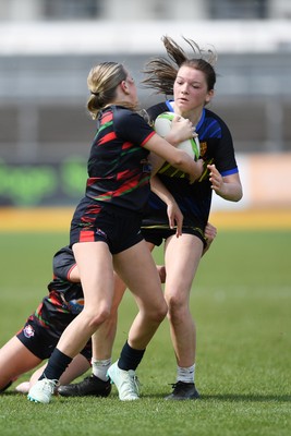 290426 - Dyffryn Taff v Bryncelynnog - Girls Schools Final U14 - Road To Principality Finals - Action during the match