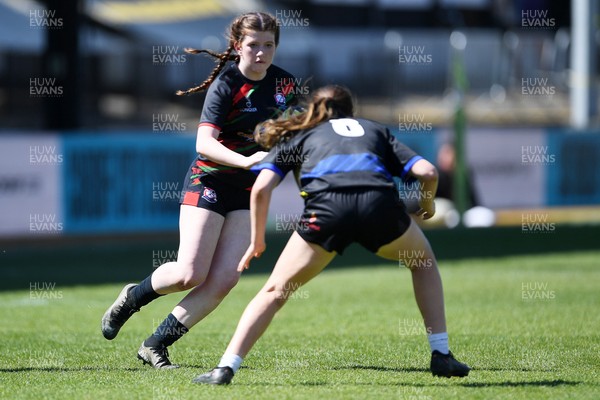 290426 - Dyffryn Taff v Bryncelynnog - Girls Schools Final U14 - Road To Principality Finals - Action during the match
