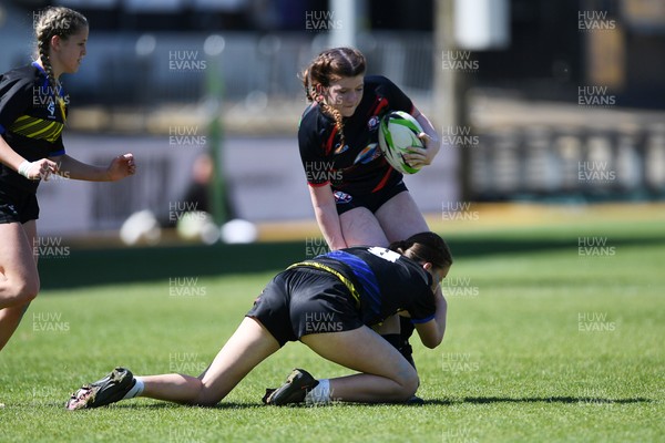 290426 - Dyffryn Taff v Bryncelynnog - Girls Schools Final U14 - Road To Principality Finals - Action during the match