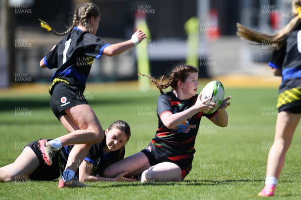 290426 - Dyffryn Taff v Bryncelynnog - Girls Schools Final U14 - Road To Principality Finals - Action during the match