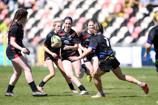290426 - Dyffryn Taff v Bryncelynnog - Girls Schools Final U14 - Road To Principality Finals - Action during the match