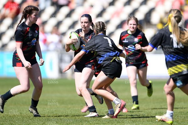 290426 - Dyffryn Taff v Bryncelynnog - Girls Schools Final U14 - Road To Principality Finals - Action during the match