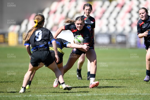 290426 - Dyffryn Taff v Bryncelynnog - Girls Schools Final U14 - Road To Principality Finals - Action during the match