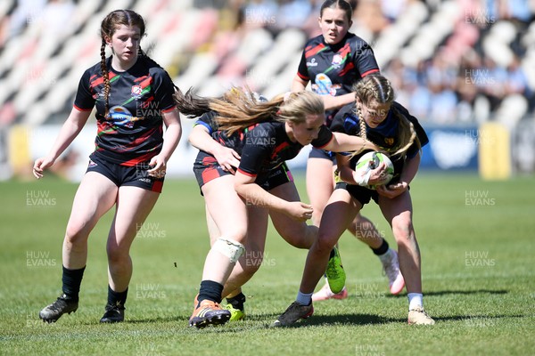 290426 - Dyffryn Taff v Bryncelynnog - Girls Schools Final U14 - Road To Principality Finals - Action during the match