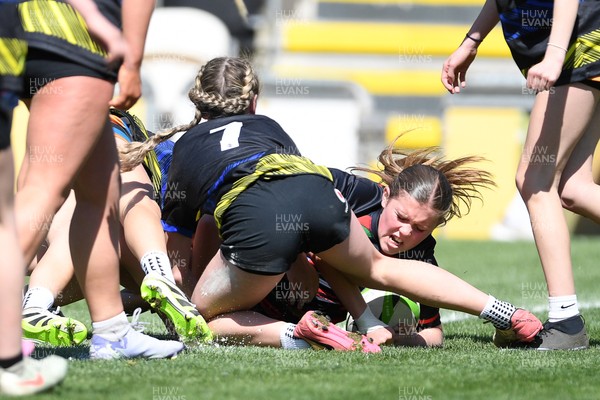 290426 - Dyffryn Taff v Bryncelynnog - Girls Schools Final U14 - Road To Principality Finals - Action during the match