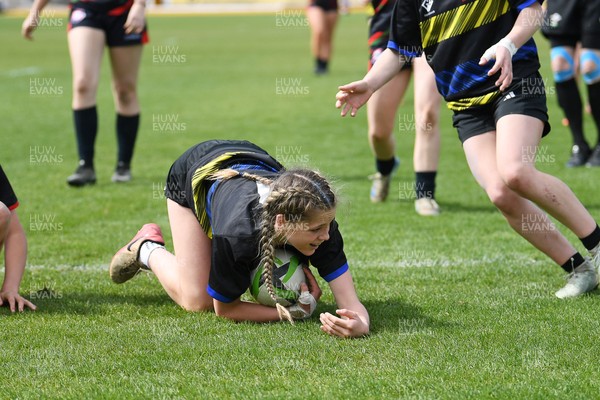 290426 - Dyffryn Taff v Bryncelynnog - Girls Schools Final U14 - Road To Principality Finals - Action during the match