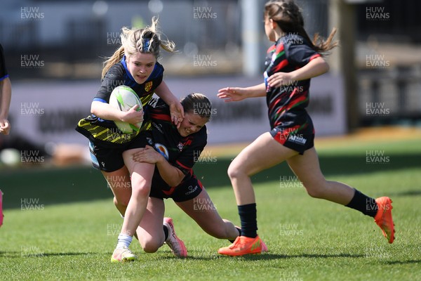 290426 - Dyffryn Taff v Bryncelynnog - Girls Schools Final U14 - Road To Principality Finals - Action during the match