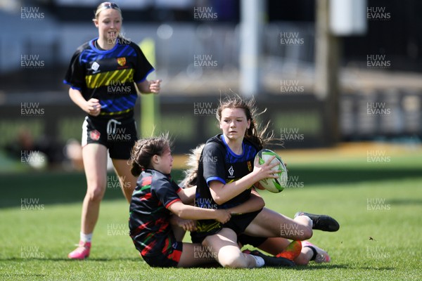 290426 - Dyffryn Taff v Bryncelynnog - Girls Schools Final U14 - Road To Principality Finals - Action during the match