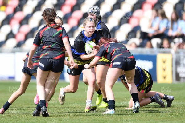 290426 - Dyffryn Taff v Bryncelynnog - Girls Schools Final U14 - Road To Principality Finals - Action during the match