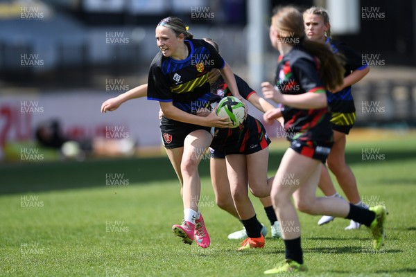 290426 - Dyffryn Taff v Bryncelynnog - Girls Schools Final U14 - Road To Principality Finals - Action during the match