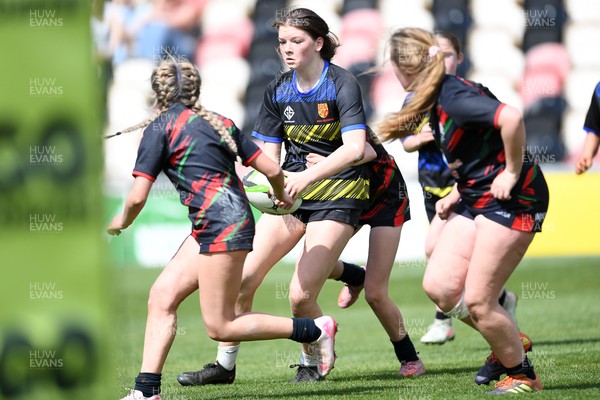 290426 - Dyffryn Taff v Bryncelynnog - Girls Schools Final U14 - Road To Principality Finals - Action during the match