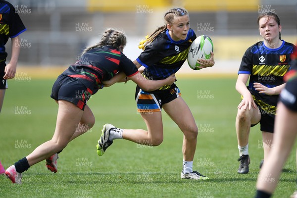 290426 - Dyffryn Taff v Bryncelynnog - Girls Schools Final U14 - Road To Principality Finals - Action during the match