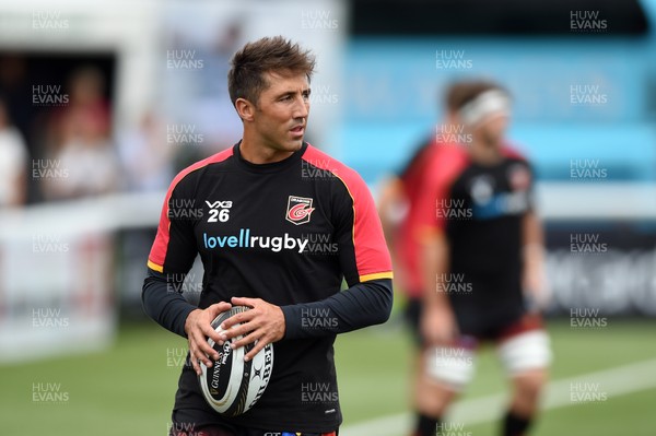 110818 - Ealing Trailfinders v Dragons - Preseason Friendly - Gavin Henson of the Dragons looks on during the warm up