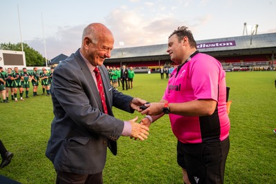 210525 - East District v Mid District - Inter District Cup Final - The officials receive their medals from Terry Cobner