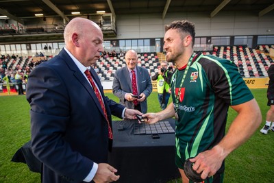 210525 - East District v Mid District - Inter District Cup Final - Mid District outside half Jordan Jones receives his winners medal and Man of the Match award