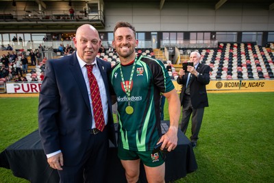 210525 - East District v Mid District - Inter District Cup Final - Mid District outside half Jordan Jones receives his winners medal and Man of the Match award