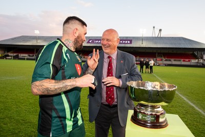 210525 - East District v Mid District - Inter District Cup Final - Mid District captain Adam Phillips receives the trophy from Terry Cobner