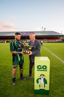 210525 - East District v Mid District - Inter District Cup Final - Mid District captain Adam Phillips receives the trophy from Terry Cobner