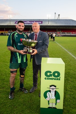210525 - East District v Mid District - Inter District Cup Final - Mid District captain Adam Phillips receives the trophy from Terry Cobner