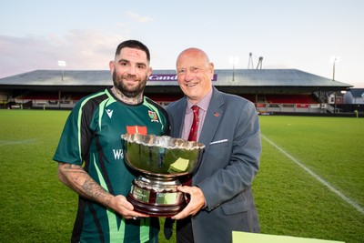 210525 - East District v Mid District - Inter District Cup Final - Mid District captain Adam Phillips receives the trophy from Terry Cobner