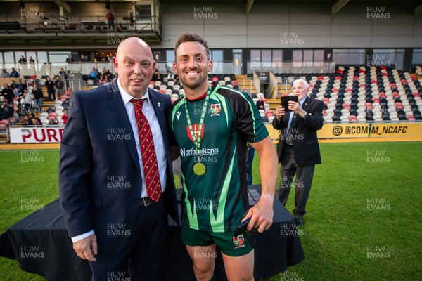 210525 - East District v Mid District - Inter District Cup Final - Mid District outside half Jordan Jones receives his winners medal and Man of the Match award