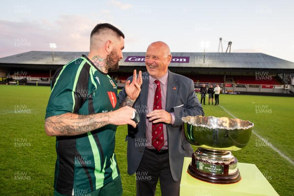 210525 - East District v Mid District - Inter District Cup Final - Mid District captain Adam Phillips receives the trophy from Terry Cobner