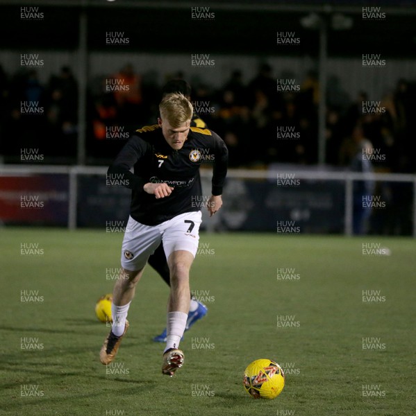 160124 - Eastleigh v Newport County - FA Cup Third Round Replay - Will Evans of Newport County warms up