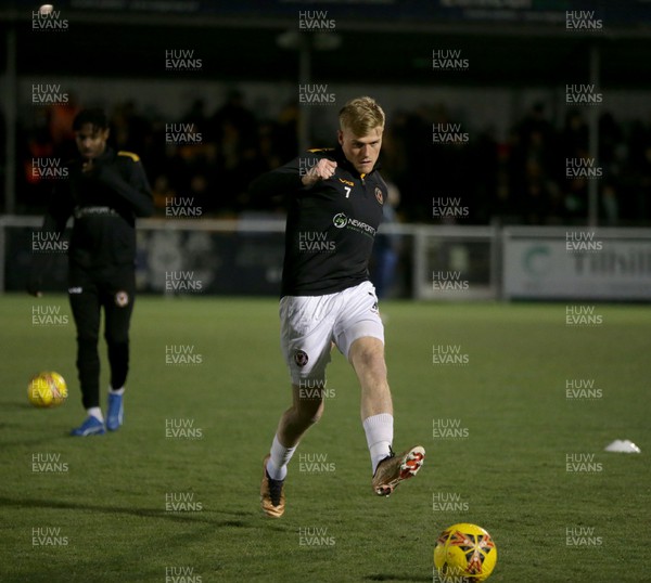 160124 - Eastleigh v Newport County - FA Cup Third Round Replay - Will Evans of Newport County warms up