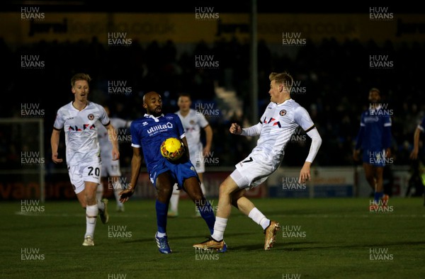 160124 - Eastleigh v Newport County - FA Cup Third Round Replay - Will Evans of Newport County looks to win the ball