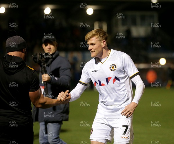 160124 - Eastleigh v Newport County - FA Cup Third Round Replay - Will Evans of Newport County celebrates a 3-1 win