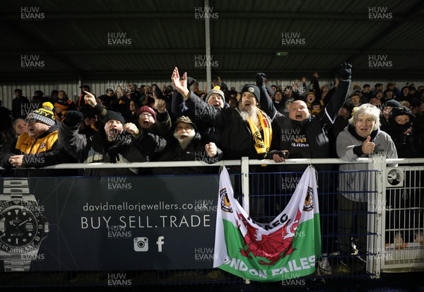 160124 - Eastleigh v Newport County - FA Cup Third Round Replay - Newport County fans celebrate the win