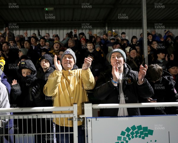 160124 - Eastleigh v Newport County - FA Cup Third Round Replay - Newport County fans celebrate the win