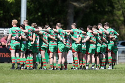 100525 - Ebbw Vale v Llandovery - Super Rygbi Cymru (SRC) Semi Final - Ebbw Vale observe a minutes silence before kick off