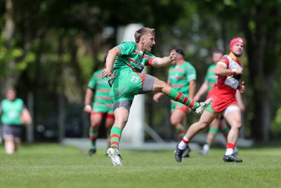 100525 - Ebbw Vale v Llandovery - Super Rygbi Cymru (SRC) Semi Final - Evan Lloyd of Ebbw Vale clears 