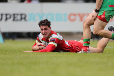 100525 - Ebbw Vale v Llandovery - Super Rygbi Cymru (SRC) Semi Final - Jac Davies of Llandovery scores 