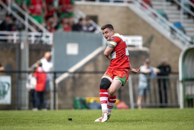 100525 - Ebbw Vale v Llandovery - Super Rygbi Cymru (SRC) Semi Final - Ioan Hughes of Llandovery kicks for goal