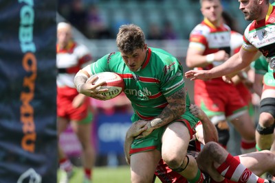 100525 - Ebbw Vale v Llandovery - Super Rygbi Cymru (SRC) Semi Final - Ryan Jenkins  of Ebbw Vale powers toward the Llandovery try line 