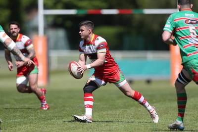 100525 - Ebbw Vale v Llandovery - Super Rygbi Cymru (SRC) Semi Final - Ioan Hughes of Llandovery looks to start an attack 