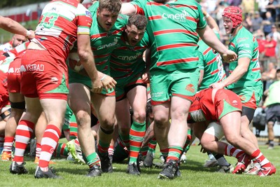 100525 - Ebbw Vale v Llandovery - Super Rygbi Cymru (SRC) Semi Final - Ryan Jenkins  of Ebbw Vale powers towards the Llandovery line 