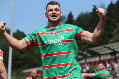 100525 - Ebbw Vale v Llandovery - Super Rygbi Cymru (SRC) Semi Final - Ethan Phillips of Ebbw Vale celebrates his sides try