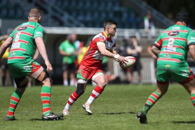 100525 - Ebbw Vale v Llandovery - Super Rygbi Cymru (SRC) Semi Final - Ioan Hughes of Llandovery looks to start an attack 