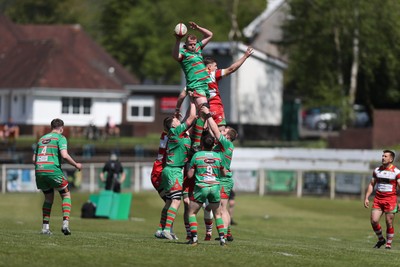 100525 - Ebbw Vale v Llandovery - Super Rygbi Cymru (SRC) Semi Final - Dylan Bartlett of Ebbw Vale wins a line out