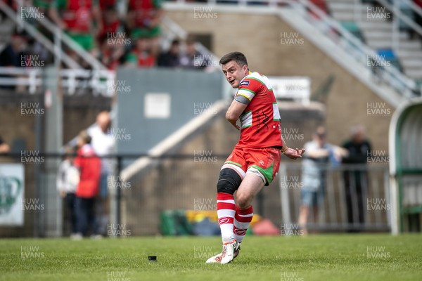 100525 - Ebbw Vale v Llandovery - Super Rygbi Cymru (SRC) Semi Final - Ioan Hughes of Llandovery kicks for goal