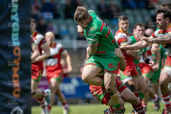 100525 - Ebbw Vale v Llandovery - Super Rygbi Cymru (SRC) Semi Final - Ryan Jenkins  of Ebbw Vale powers toward the Llandovery try line 