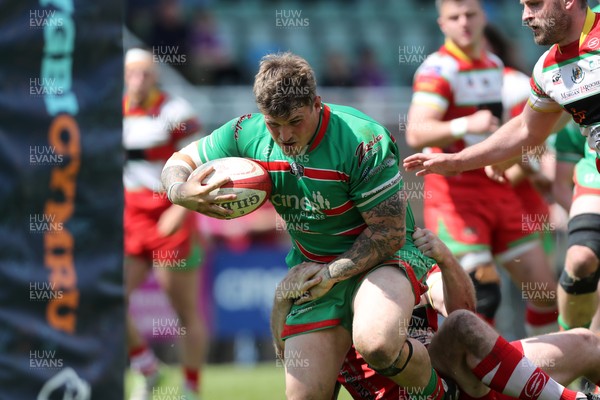 100525 - Ebbw Vale v Llandovery - Super Rygbi Cymru (SRC) Semi Final - Ryan Jenkins  of Ebbw Vale powers toward the Llandovery try line 