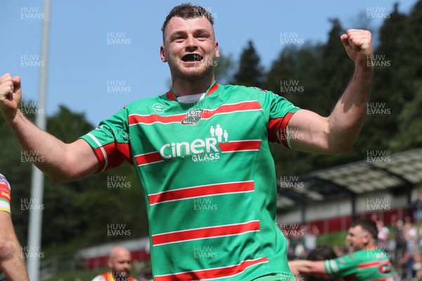 100525 - Ebbw Vale v Llandovery - Super Rygbi Cymru (SRC) Semi Final - Ethan Phillips of Ebbw Vale celebrates his sides try