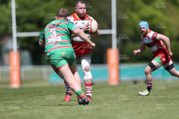 100525 - Ebbw Vale v Llandovery - Super Rygbi Cymru (SRC) Semi Final - Berian Watkins of Llandovery attacks Adam Williams of Ebbw Vale