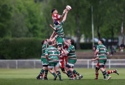 100526 - Ebbw Vale v Llandovery RFC - Super Rygbi Cymru Grand Final - Dan Gemine of Llandovery wins the line out